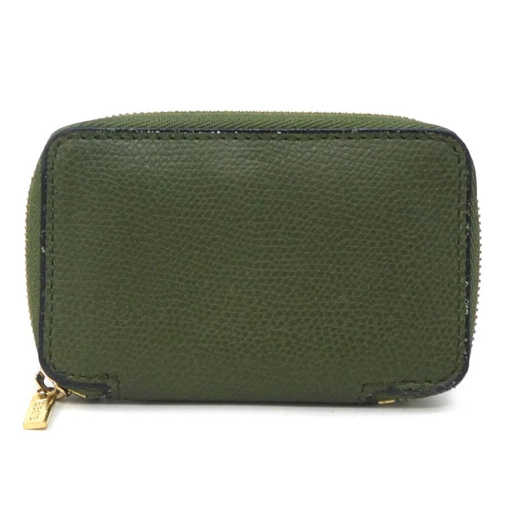 Auth Valextra Coin Purse Case Khaki #302872V13B